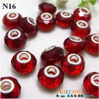 Wholesale Bulk European Charms Glass Crystal Faceted Beads Fit 