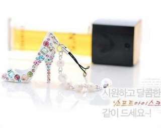 High Heeled shoes Mobile Cell I PHONE CHARMS STRAP white x362  