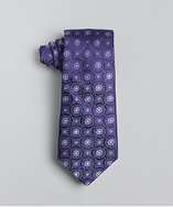 Gitman Bros. purple medallion patterned silk tie style# 318595101