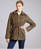 Betsey Johnson cargo cotton blend hooded ruffle trench coat style 