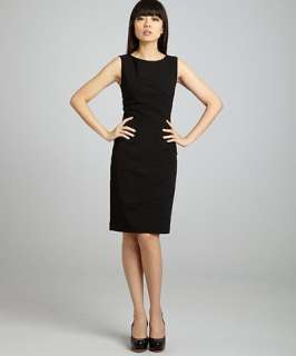 Calvin Klein black stretch tiered seam sheath dress