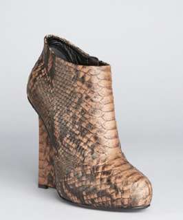 Giuseppe Zanotti natural snake embossed leather Daisy wedge booties 