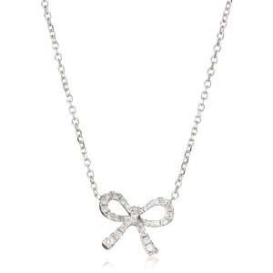 KC Designs Trinkets 14k White Gold and Diamond Baby Bow Pendant 
