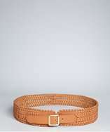 Vince Camuto luggage brown leather large woven belt style# 318322401