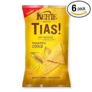 Kettle Tias Chips Toasted Corn, 8 Ounce (Pack of 6)  