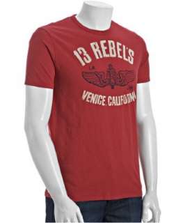 Johnson Motors Inc. cherry red cotton 13 Rebels crewneck t shirt 