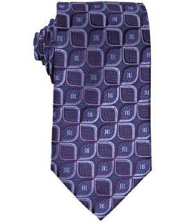 Joseph Abboud purple geometric pattern silk tie   