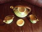 Vintage McCoy tea set green and brown daisy design