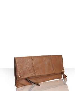 Steve Madden cognac faux leather fold over clutch   