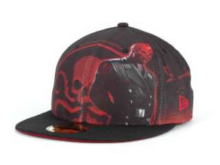 Captain America Mens Hat Cap New Era 5950 All Over Black (7 3/4 