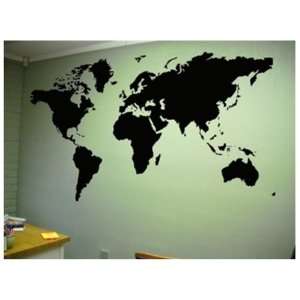  Stick Instant Chalkboard Wall Decal, Large World Map