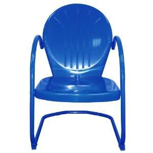   Electric Blue Retro Tulip Outdoor Patio Chair: Patio, Lawn & Garden