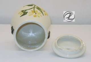 Vintage Cookie Jar Daisy Yellow White Pottery Antique Round RETRO 1940 
