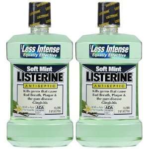  Listerine Antiseptic Adult Mouthwash Soft Mint 48 oz, 2 ct 
