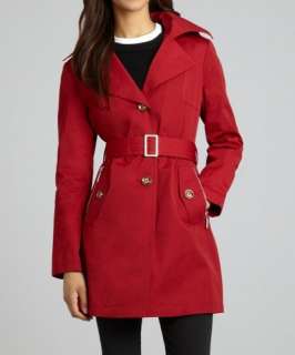 MICHAEL Michael Kors cranberry cotton blend lined convertible trench