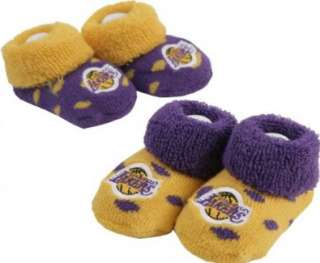  Los Angeles Lakers Newborn Polka Dot Bootie 2 Pack Shoes