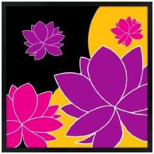  Lotus Float 21 Square Black Giclee Wall Art: Home 