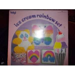 Ice Cream Rainbow Set Latch Hook, 2 Quickpoints, and Sherbet Bear