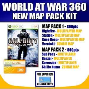   World at War for Xbox 360 with 1600 Xbox Live Points Card Video Games