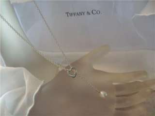 Tiffany & Co.Open Heart Pearl Lariat S /Silver Necklace  