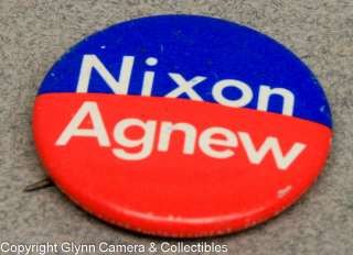 1972 RED/WHITE BLUE NIXON/AGNEW PINBACK CAMPAIGN BUTTON  