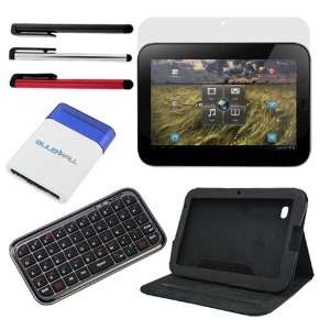  Cover Case w/Stand + Premium Bluetooth Wireless Mini Keyboard + LCD 