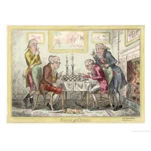  Game of Chess, Two Wigged Gentlemen Play Two Friends Watch 