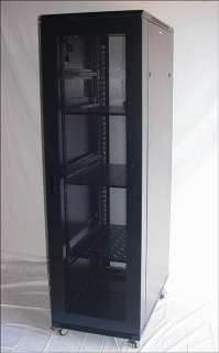 NEW 42u Black Server Rack with FANS and THREE SHELVES  