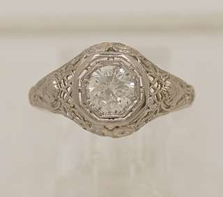 Antique Platinum & Diamond Edwardian Engagement Ring J32580  