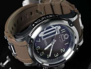   Russian Diver Quinotaur Swiss Made GMT Brown Polyurethane Watch NEW