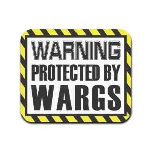   Warning Protected By Wargs Mousepad Mouse Pad: Computers & Accessories