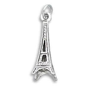    23x6.5mm (C) Eiffel Tower Charm .925 Sterling Silver Jewelry