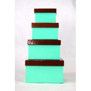  Brown & Teal Nesting Gift Boxes