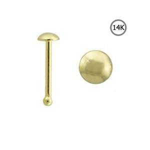  Solid Gold Nose Bone Ring 2mm Disc 22G FREE Nose Ring Backing Jewelry