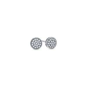 ZALES Diamond Micro Pave Round Stud Earrings in 10K White Gold 1/7 CT 