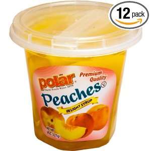 MW Polar Foods Slice Yellow Peach Fruit Cup in Light Syrup with Spork 