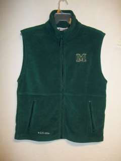 MARSHALL COLLEGE FLEECE VEST BY COLUMBIA MENS SM. MINT  
