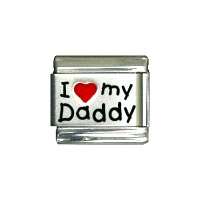 LOVE MY DADDY Red Heart Laser Charm Dad Dads Pops  
