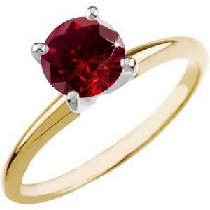   Gold Ring with Fancy Deep Red Diamond 1/4 carat Princess cut: Jewelry