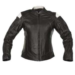  Xelement Womens Rally Black/White Motorcycle Jacket 