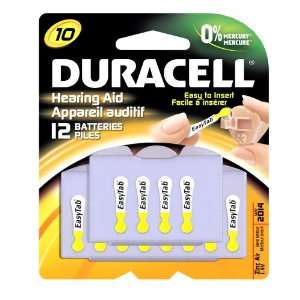  Duracell Easytab Hearing Aid, Size 10 Battery, 12 Count 