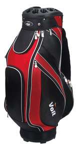 VOIT GOLF RED & BLACK STAFF CART BAG WITH 14 CLUB LOCK TECHNOLOGY TOP 