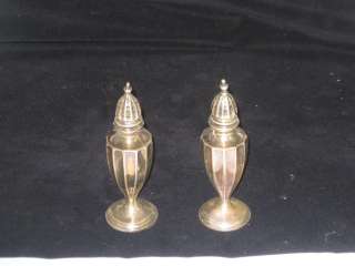 Antique Sterling Silver Salt and Pepper Shakers Marked Sterling on the 