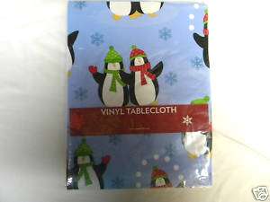 CHRISTMAS VINYL TABLECLOTH ~ 60 ROUND~~FREE SHIPPING~~  