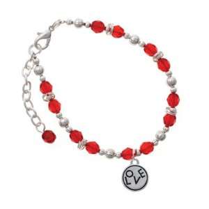   in Round Disc Red Czech Glass Beaded Charm Bracelet [Jewelry] Jewelry