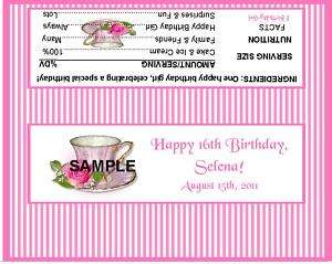 FULL SIZE PINK TEA CUP BIRTHDAY PARTY WRAPPERS FAVORS  