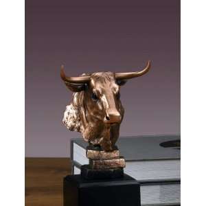   Cow Bronze Plated Statue Sculpture with Base 5w X 8h