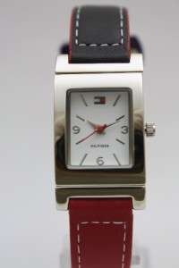 New Tommy Hilfiger Women Reversible Blue Red Leather Band Watch 