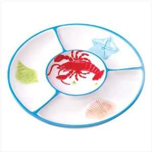   Lobster Bistro Motif Chip And Dip Serving Tray Platter