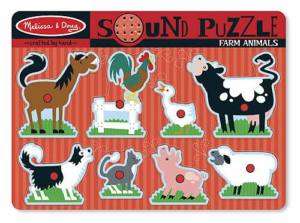 FARM ANIMALS SOUND PUZZLE ~HEAR 8 ~ Melissa and & Doug 000772007269 